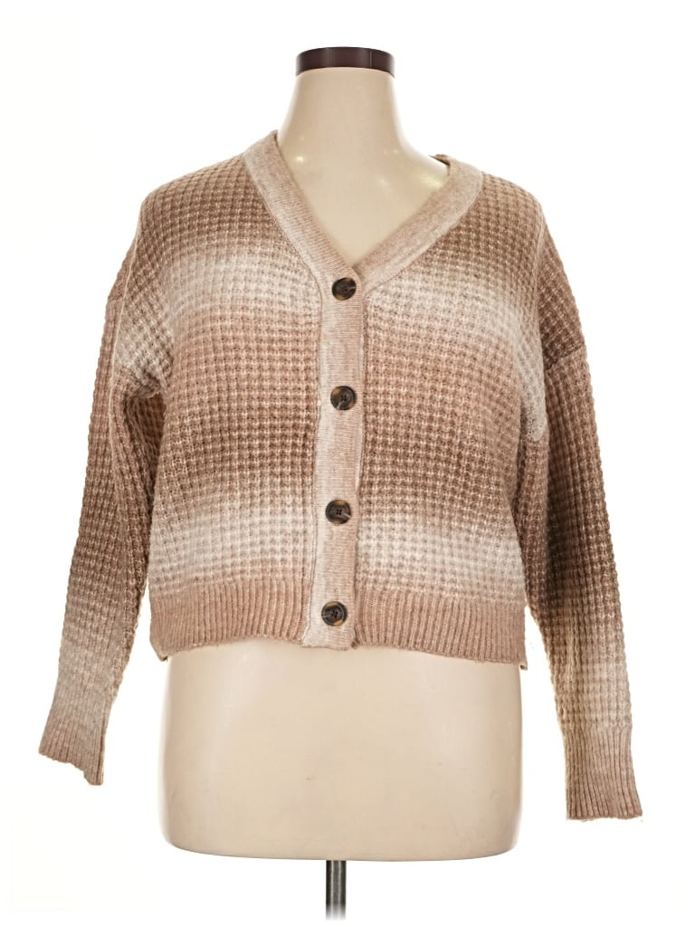 Pre-owned Sonoma Goods For Life Cardigan Sweater In Tan