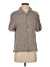 Thrills Houndstooth Brown Short Sleeve Blouse Size XS - photo 1