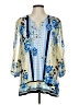 JM Collection Blue 3/4 Sleeve Blouse Size L - photo 1