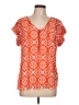 Takara 100% Polyester Orange Short Sleeve Blouse Size L - photo 1