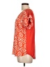 Takara 100% Polyester Orange Short Sleeve Blouse Size L - photo 5