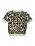Pink Rose Animal Print Tan Pullover Sweater Size S (kids) - photo 2