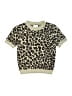 Pink Rose Animal Print Tan Pullover Sweater Size S (kids) - photo 1
