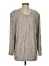 Alex Evenings Metallic Silver Long Sleeve Blouse Size 2 (estimated) - photo 1
