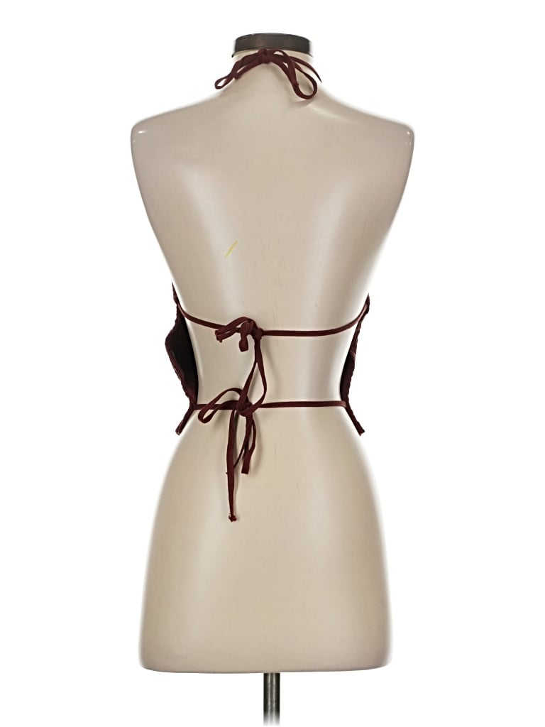 Pre-owned Crescent Tank Top Brown Halter Neckline Tops