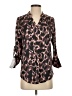 Halife Animal Print Brown 3/4 Sleeve Blouse Size S - photo 1