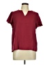 Shein 100% Polyester Burgundy Short Sleeve Top Size 8 - 10 - photo 1