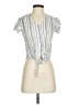 Sim & Sam 100% Rayon Silver Short Sleeve Blouse Size S - photo 1