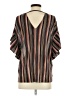 Vanessa Virginia 100% Polyester Stripes Brown Short Sleeve Blouse Size S - photo 2