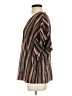 Vanessa Virginia 100% Polyester Stripes Brown Short Sleeve Blouse Size S - photo 5