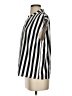 Shein Stripes Silver Sleeveless Blouse Size 4 - photo 5