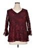 B.i.y.a.y.c.d.a. 100% Polyester Burgundy 3/4 Sleeve Blouse Size 1X - photo 1