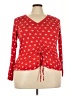 Lane Bryant Red Long Sleeve Blouse Size 22 - 24 Plus - photo 1