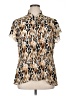 Essentials Animal Print Brown Short Sleeve Blouse Size 1X - photo 1