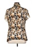 Essentials Animal Print Brown Short Sleeve Blouse Size 1X - photo 2