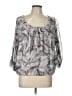 Zara 100% Polyester Gray 3/4 Sleeve Blouse Size L - photo 1