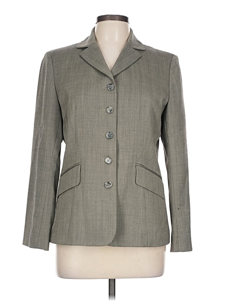Pre-owned Ak Anne Klein Blazer Jacket In Gray