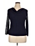 S.L. Fashions 100% Polyester Black 3/4 Sleeve Top Size 14 - photo 1