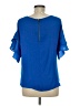 Naked Zebra 100% Polyester Blue Short Sleeve Blouse Size M - photo 2