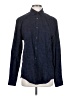 Alfani 100% Cotton Print Blue Long Sleeve Button-Down Shirt Size S - photo 1