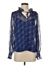 Ann Taylor LOFT 100% Polyester Blue Long Sleeve Blouse Size S - photo 1