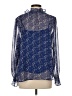 Ann Taylor LOFT 100% Polyester Blue Long Sleeve Blouse Size S - photo 2