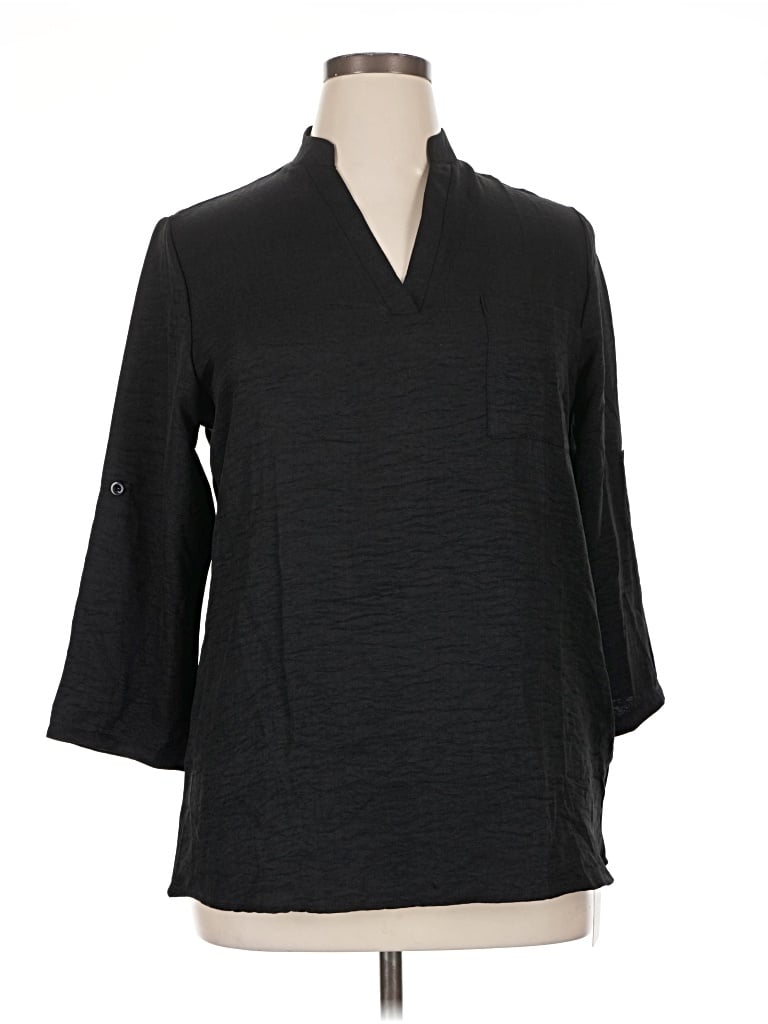Assorted Brands 3/4 Sleeve Blouse In Black