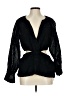 Something Navy Black Long Sleeve Blouse Size L - photo 1
