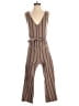 Mod Ref 100% Cotton Stripes Brown Tan Jumpsuit Size S - photo 1