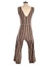 Mod Ref 100% Cotton Stripes Brown Tan Jumpsuit Size S - photo 2