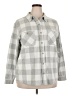 Member's Mark Checkered-gingham Gray Long Sleeve Blouse Size XXL - photo 1