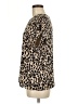Halogen 100% Polyester Animal Print Tan Short Sleeve Blouse Size M - photo 5