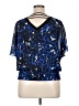 Thalia Sodi 100% Polyester Blue Short Sleeve Blouse Size L - photo 2