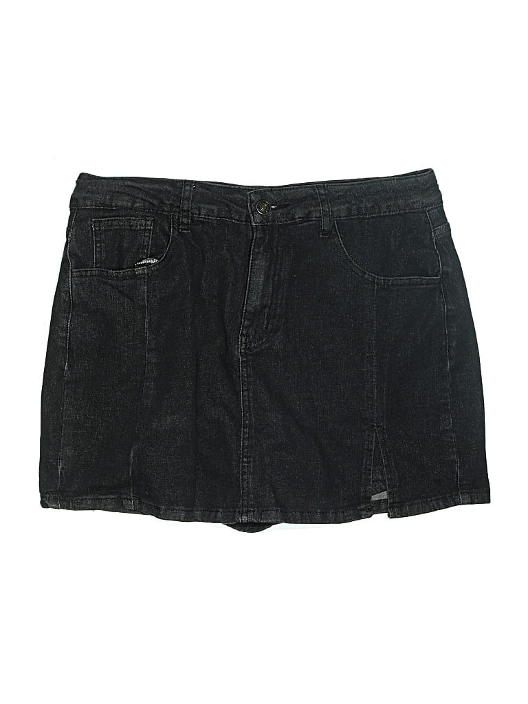 Pre-owned Luvamia Denim Skirt In Black