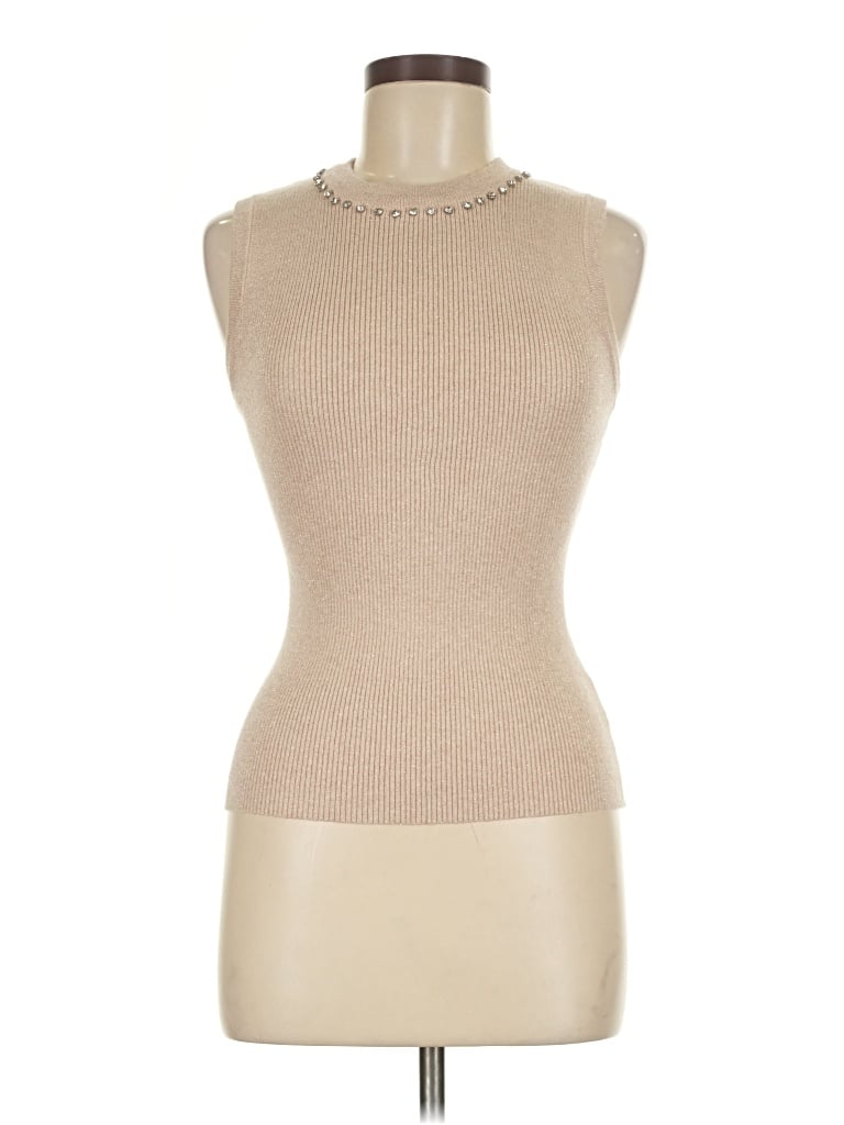 Pre-owned On Twelfth Sleeveless Top Tan Turtleneck Tops