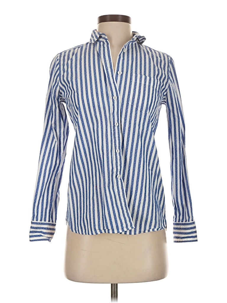 Pre-owned Jcrew Long Sleeve Blouse In Blue