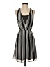 H&M 100% Polyester Stripes Gray Casual Dress Size 4 - photo 1
