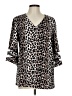 Unbranded 100% Polyester Animal Print Silver 3/4 Sleeve Blouse Size L - photo 1