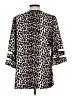 Unbranded 100% Polyester Animal Print Silver 3/4 Sleeve Blouse Size L - photo 2