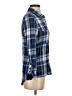 Stoosh 100% Rayon Plaid Blue Long Sleeve Button-Down Shirt Size S - photo 4