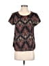Pink Rose 100% Polyester Black Short Sleeve Blouse Size S - photo 1