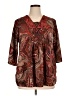 New Directions Paisley Brown 3/4 Sleeve Blouse Size 0X - photo 1