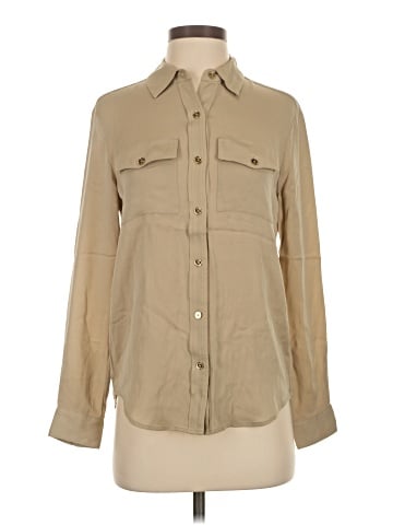 MICHAEL Michael Kors Long Sleeve Silk Top (view 1)