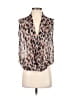 Collective Concepts 100% Polyester Animal Print Brown Sleeveless Blouse Size S - photo 1