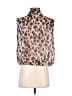 Collective Concepts 100% Polyester Animal Print Brown Sleeveless Blouse Size S - photo 2