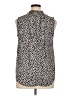 On 34th Animal Print Ivory Sleeveless Button-Down Shirt Size XL - photo 2