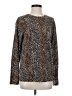 Equipment Animal Print Brown Pullover Sweater Size S - photo 1