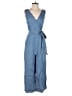 Fab'rik 100% Tencel Solid Blue Jumpsuit Size S - photo 1