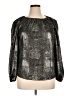 Harlow Metallic Silver Long Sleeve Blouse Size XL - photo 1