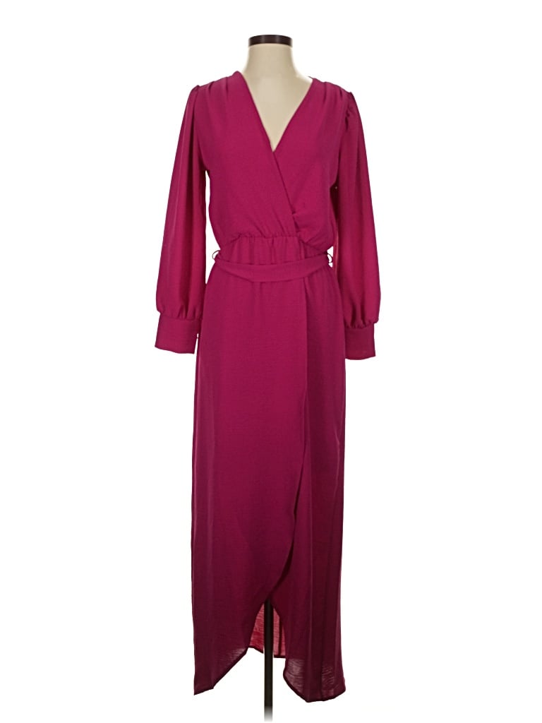 Pre-owned Fraiche By J Casual Dress In Burgundy